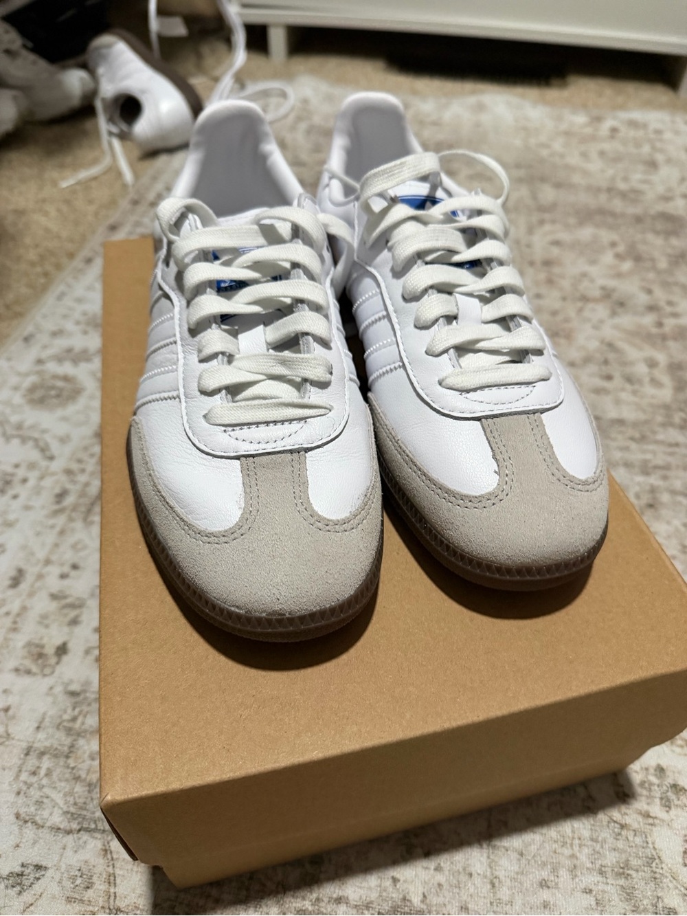 adidas Samba Classic Sneakers - White & Light Gray - Picture 2 of 5